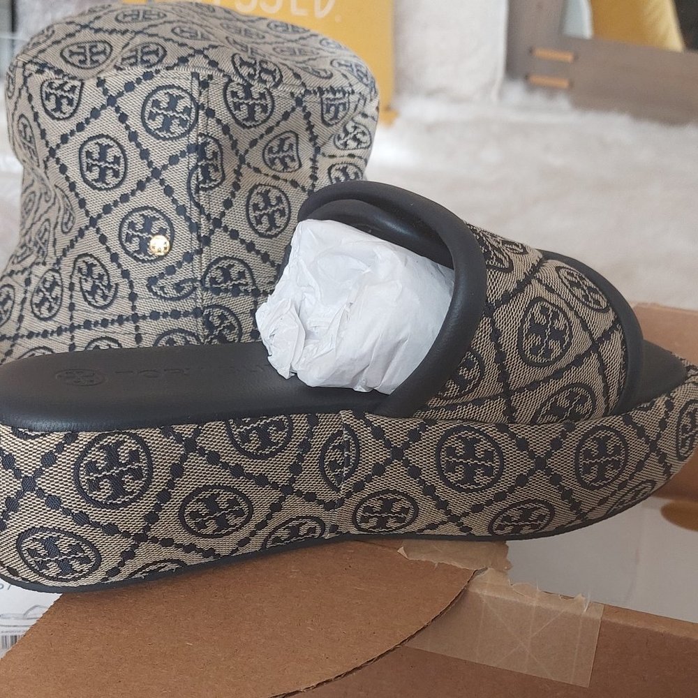 Brand new NEVER Worn Tory Burch shoes and hat